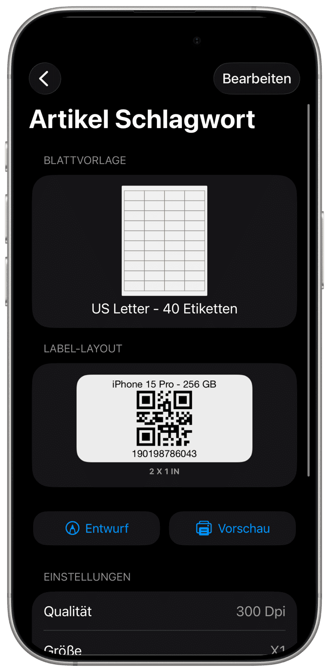 Barcode-Entwurf