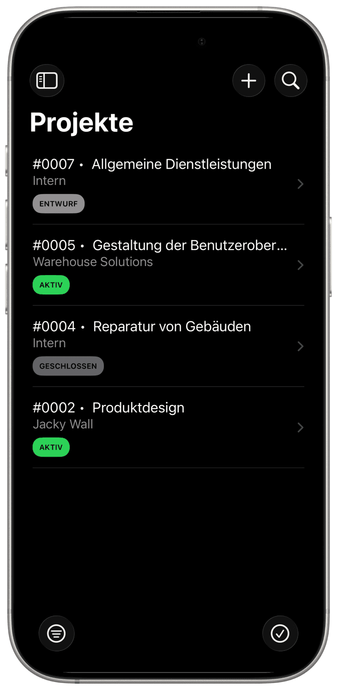 Projekte verwalten