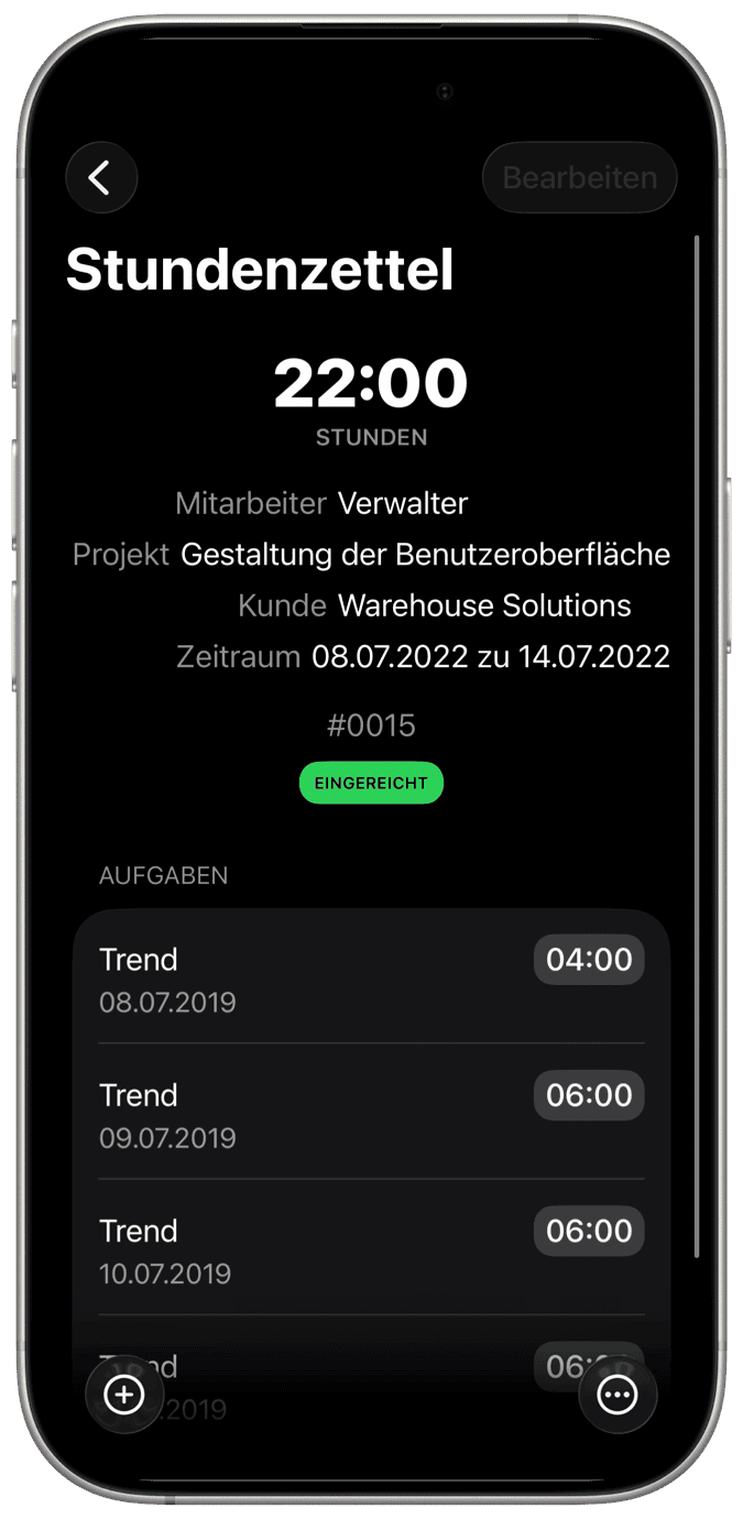 Vereinfachte Zeiteingabe
