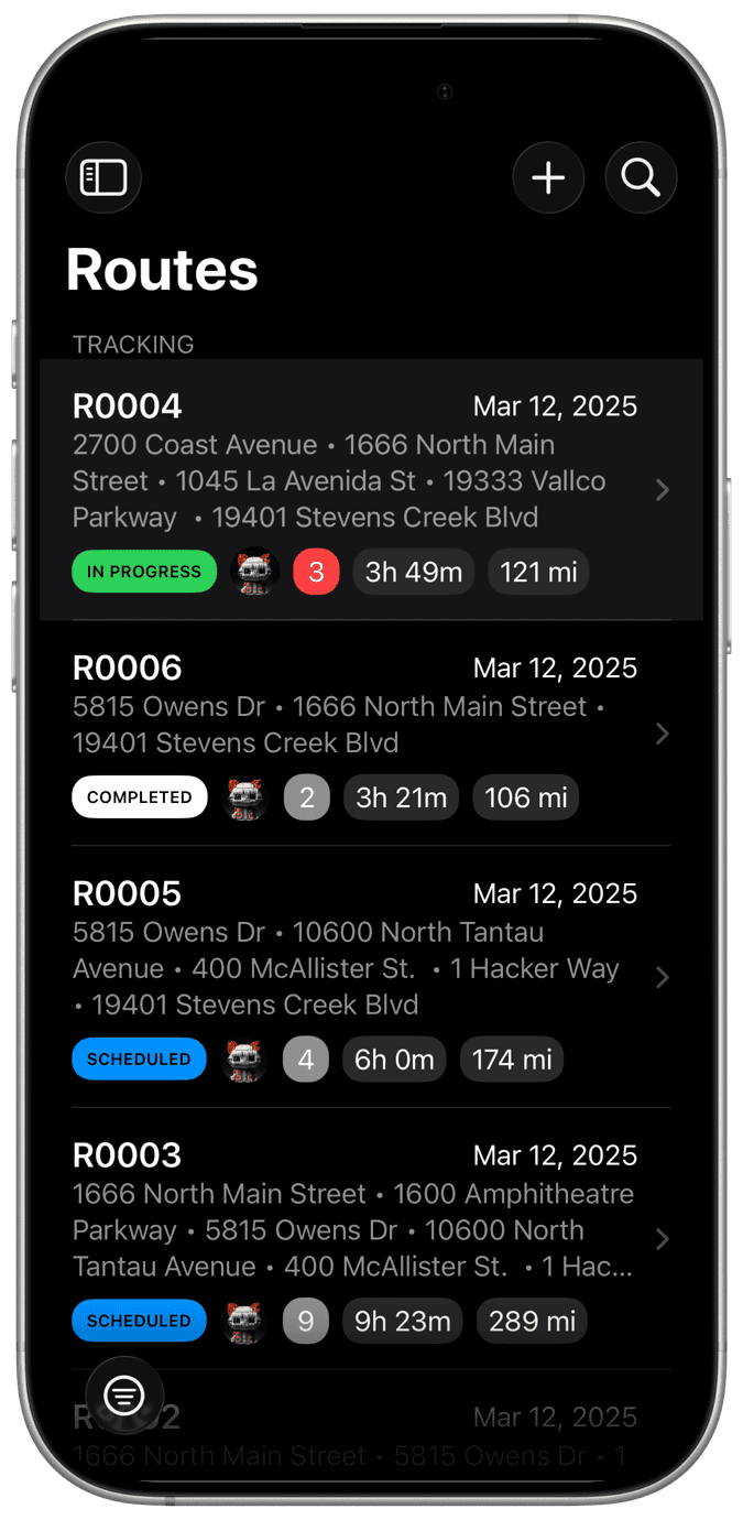 Track Routes and Drivers in Real Time
