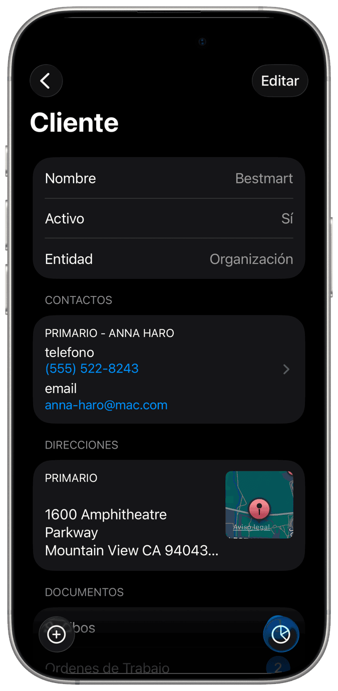 Gestión de clientes y contratos