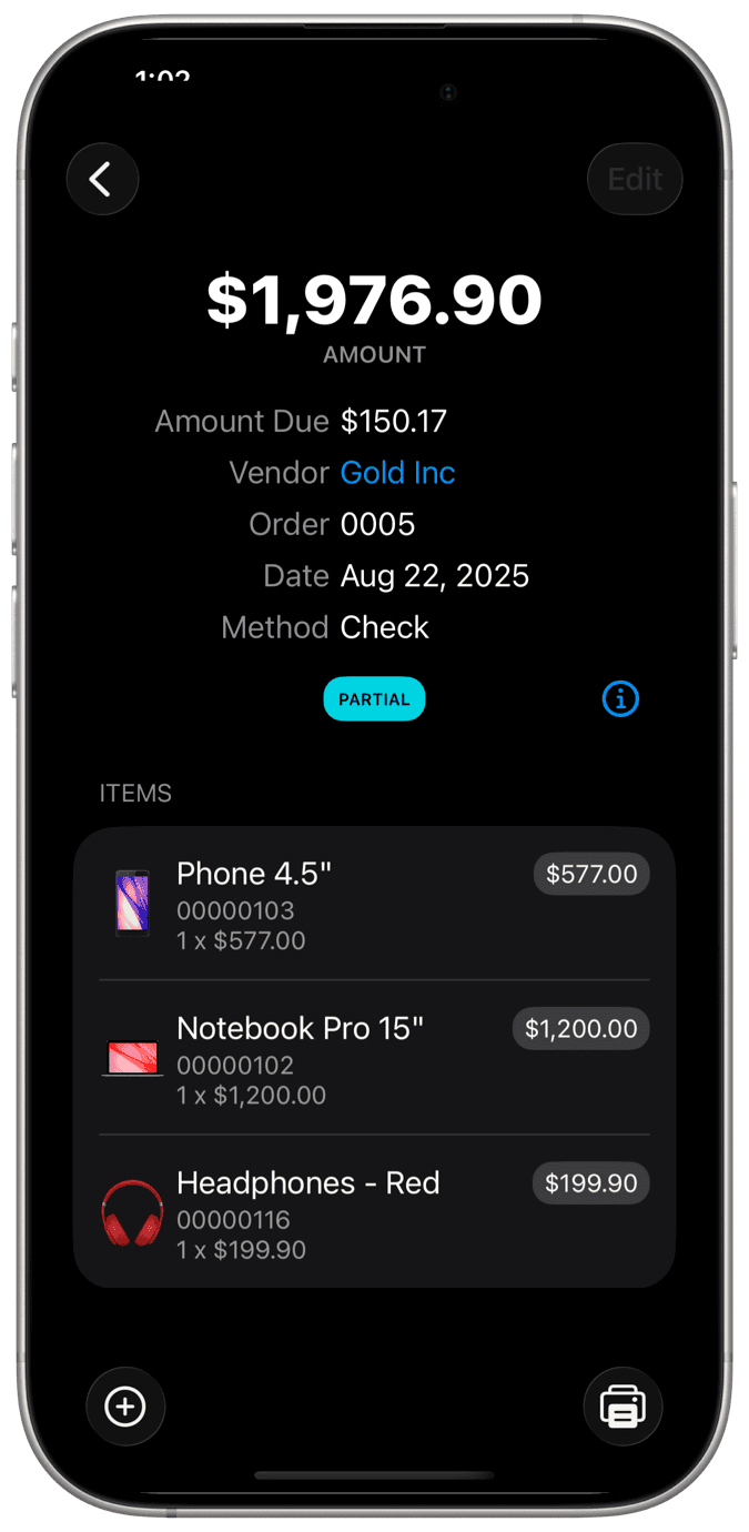 Commandes d'achat pour Entreprises