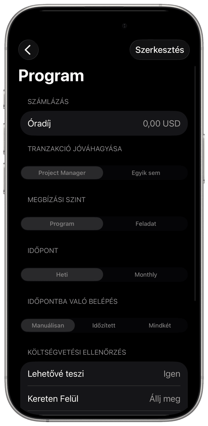 Projekt kezelése