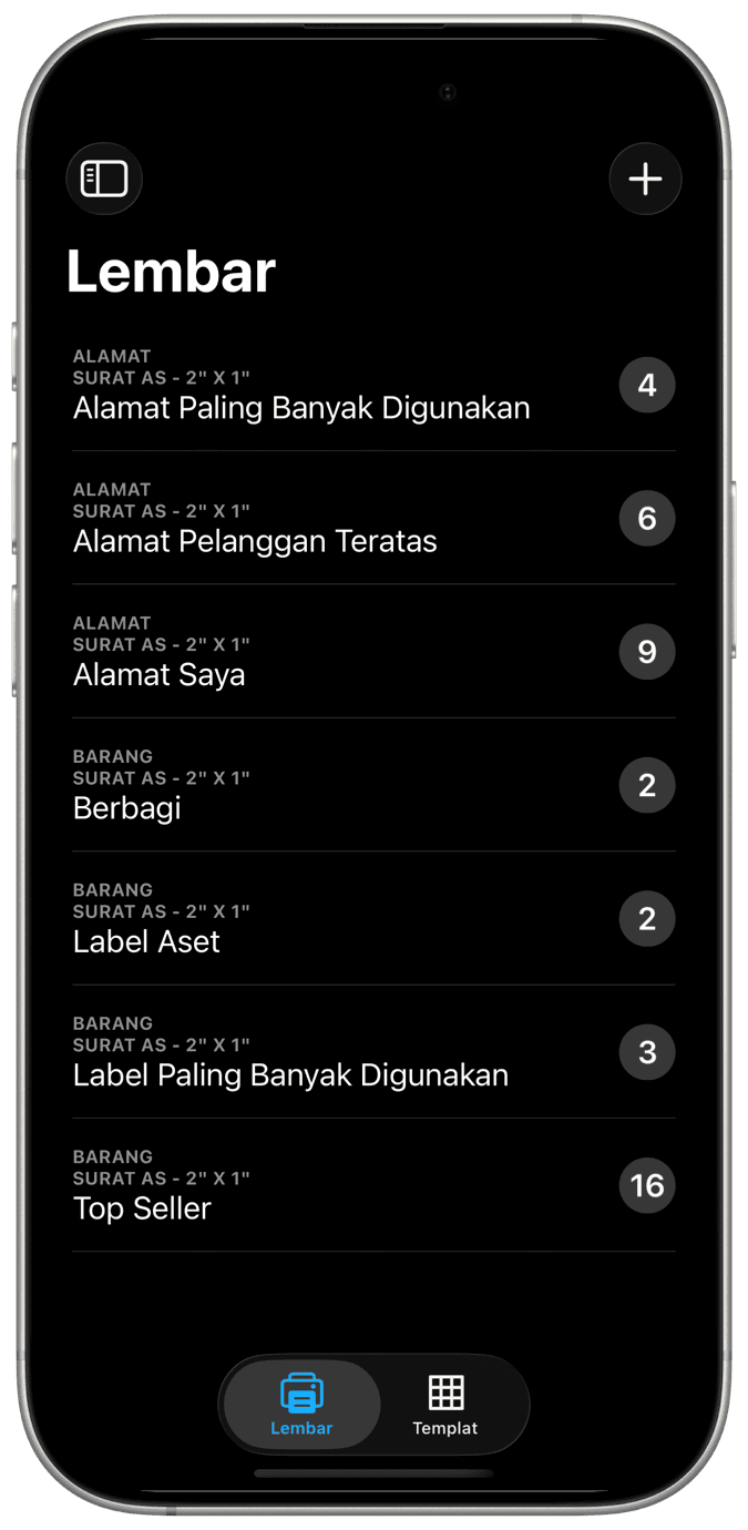 Label Alamat