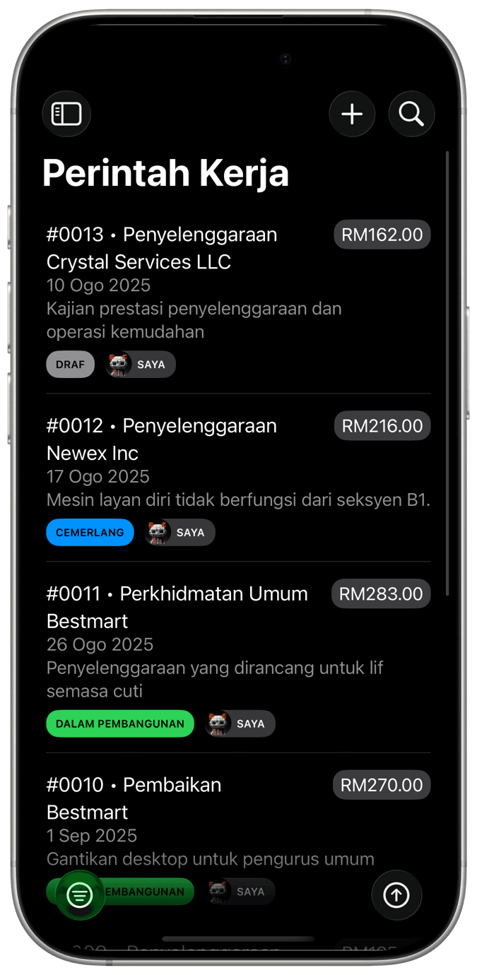 Pengurusan Pesanan Kerja