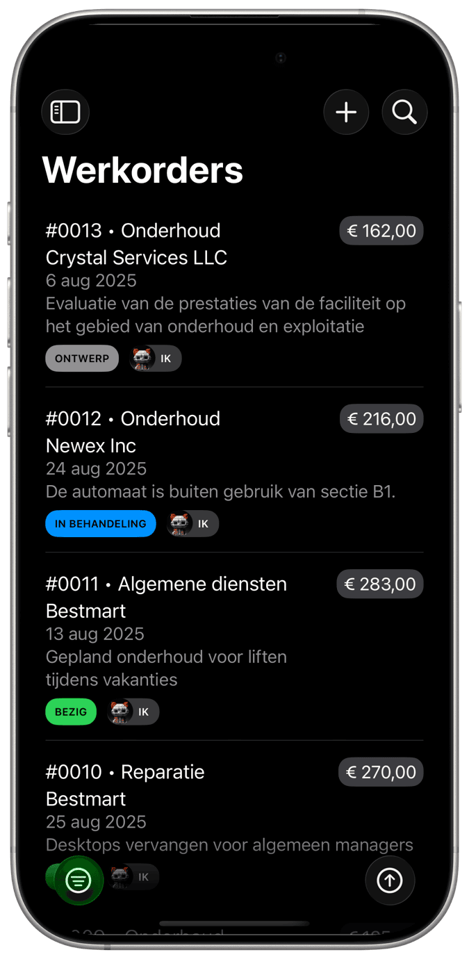 Beheer van werkorders