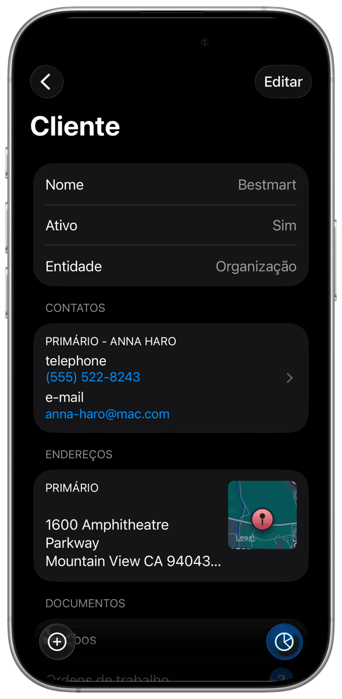 Gestão de clientes e contratos