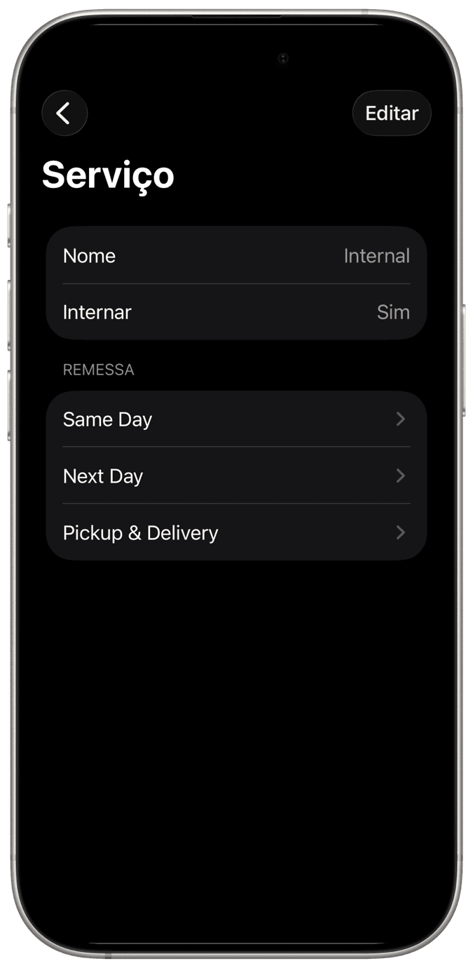 Aplicativo de gerenciamento de remessas para iPhone, iPad e Mac