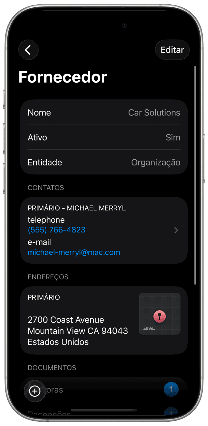 Gerenciamento de fornecedores