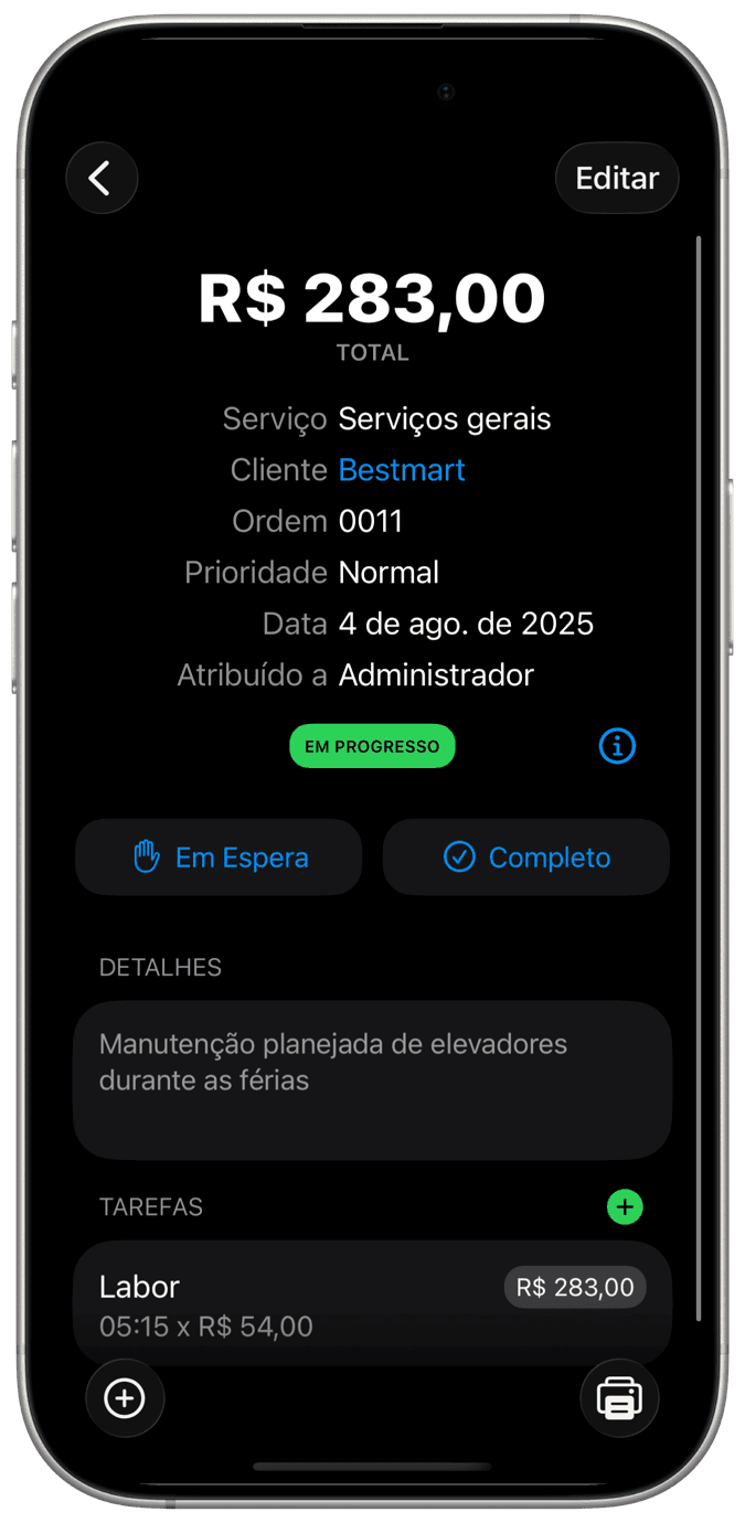 Gestão de Ordem de Trabalho