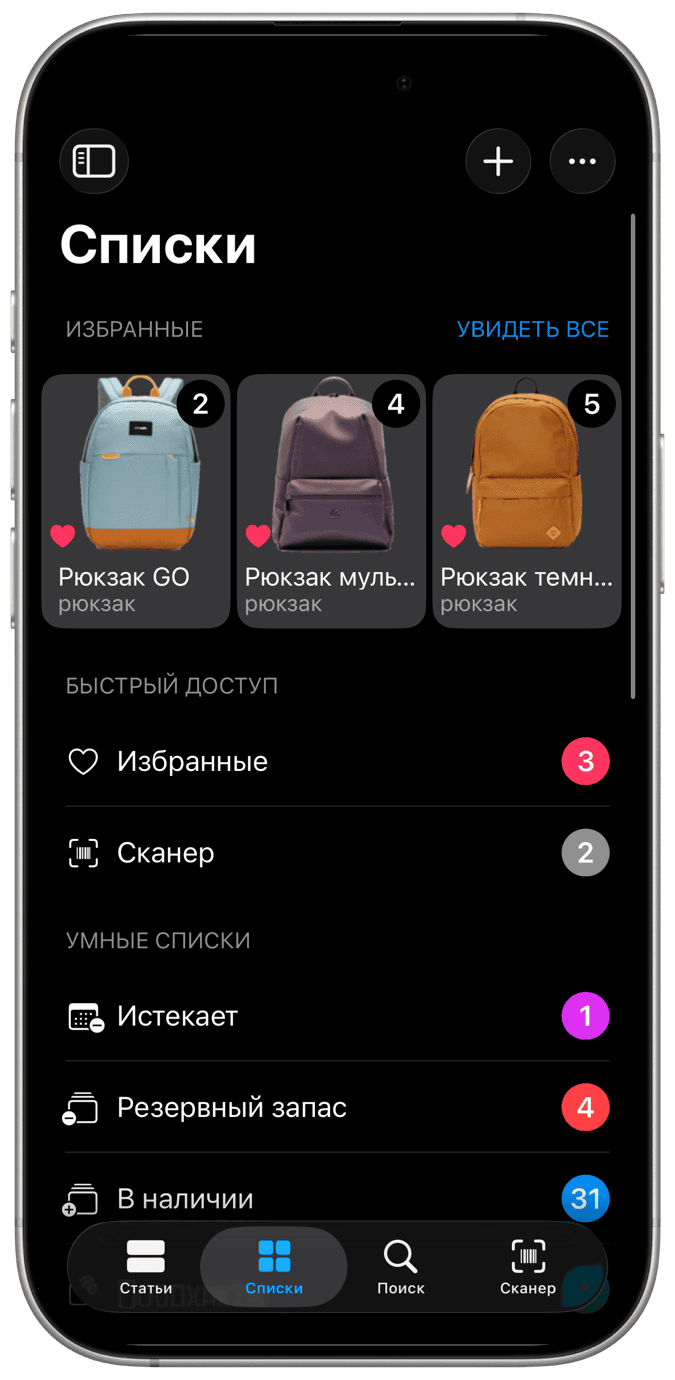 Список товаров