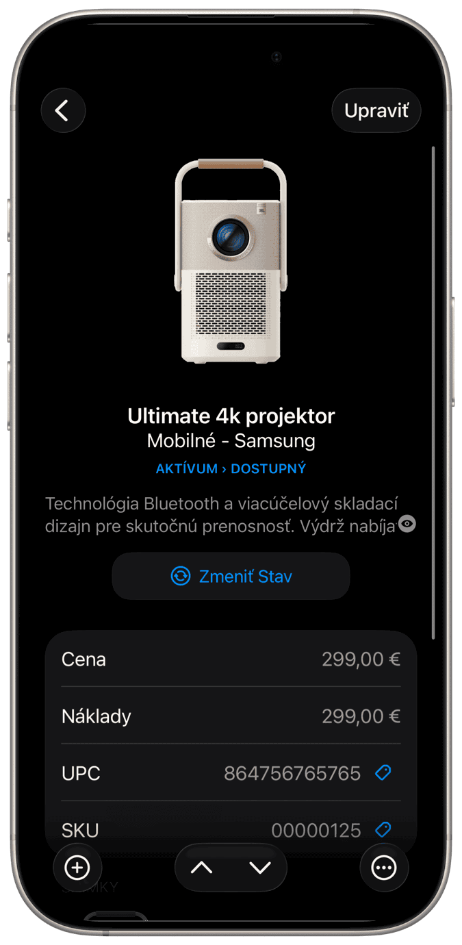 Aplikácia Správa aktív pre podnikanie