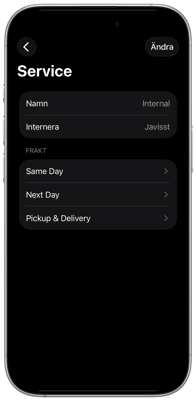 Frakthanteringsapp för iPhone, iPad och Mac